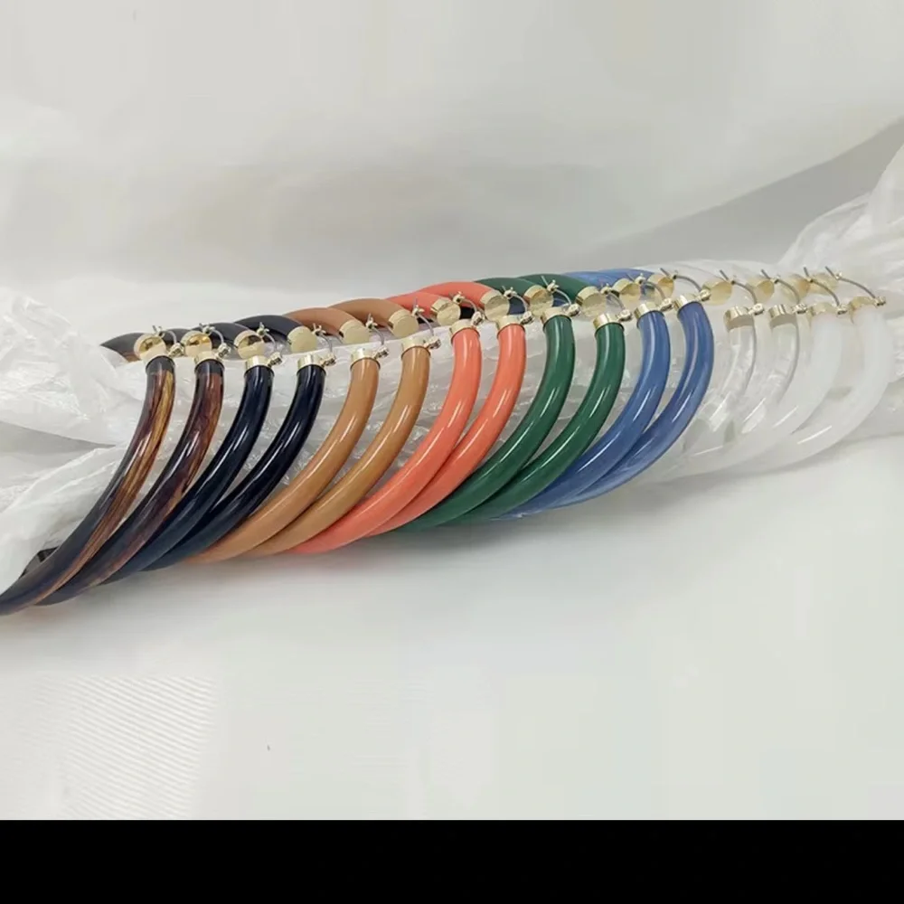 Crystal Clear Resin Hoop Earrings